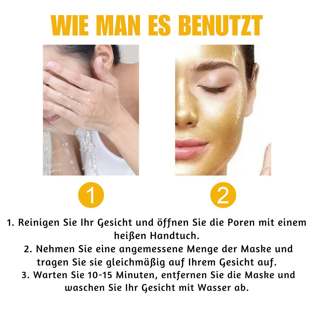 Goldene Peel-Off-Maske, reinigt Mitesser, Unreinheiten, lässt Falten verblassen, straffe Haut, Abstrichmaske