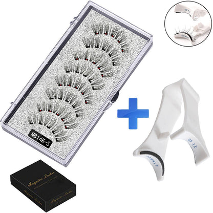 Five magnetic adhesive free magnetic eyelash clamp set for European and American thick magnetic eyelashes