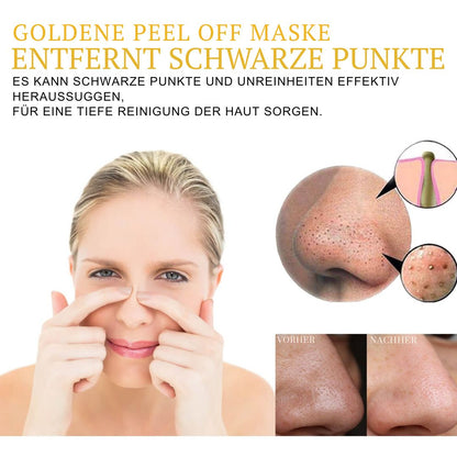 Goldene Peel-Off-Maske, reinigt Mitesser, Unreinheiten, lässt Falten verblassen, straffe Haut, Abstrichmaske