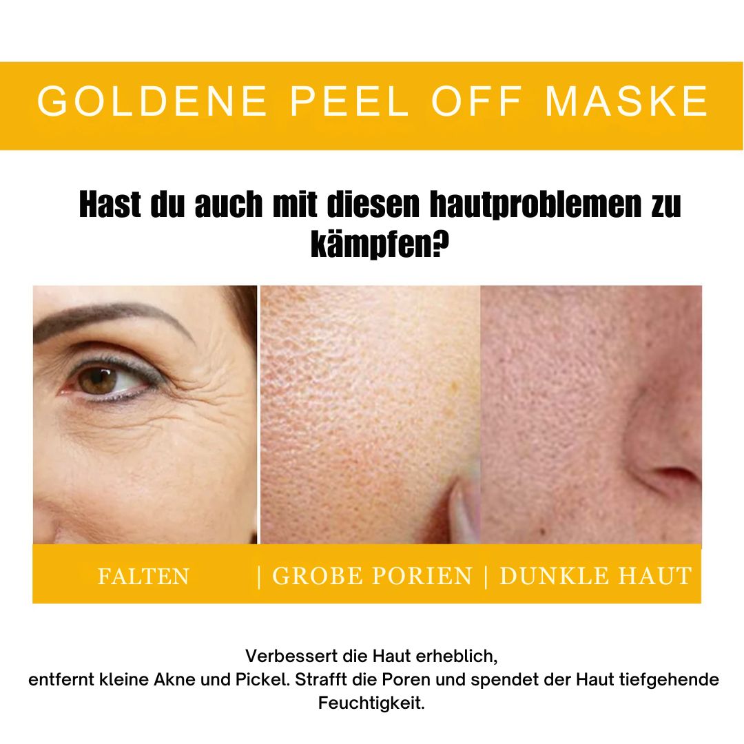 Goldene Peel-Off-Maske, reinigt Mitesser, Unreinheiten, lässt Falten verblassen, straffe Haut, Abstrichmaske