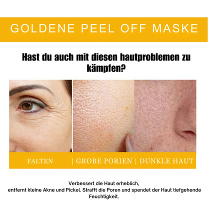 Goldene Peel-Off-Maske, reinigt Mitesser, Unreinheiten, lässt Falten verblassen, straffe Haut, Abstrichmaske